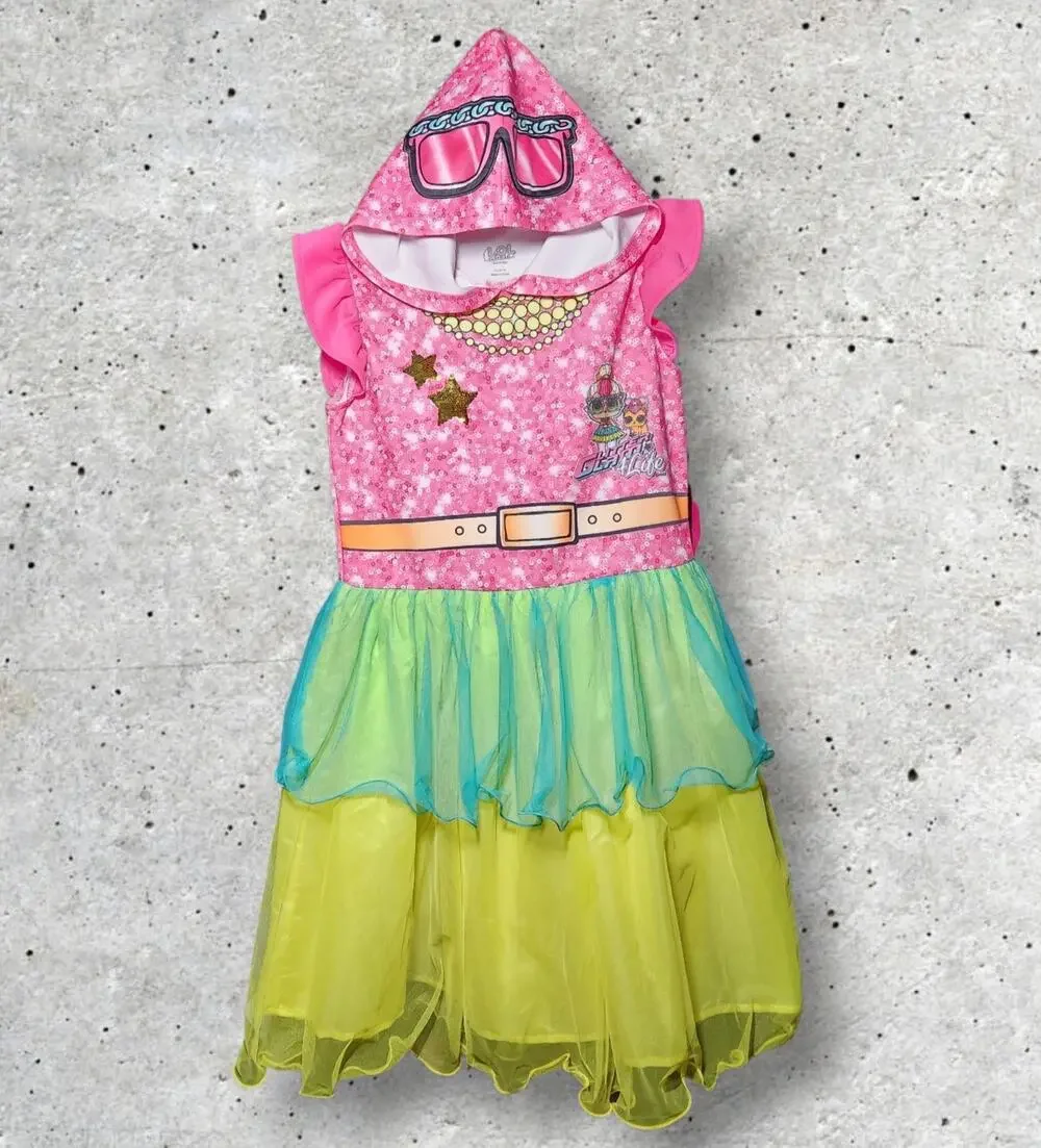 L.O.L. Surprise! Girls Hooded Tutu Dress XL 14/16 Halloween Costume Cosplay